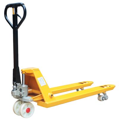 China Hotels China Manufacture Quality Economic Yellow Manual Hydraulic Hand Pallet Truck Forklift for sale