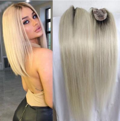 中国 8*15cmremy 120%Density Ombreblonde Hairpiece Clipin Human Hair Toupee Extensions 販売のため