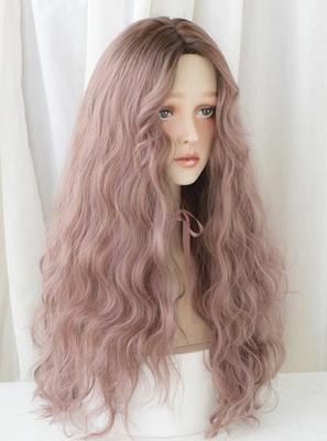 Chine Corn model long roll hairless synthetic wig fashion Europe and the United States super temperament hair color hairstyle à vendre