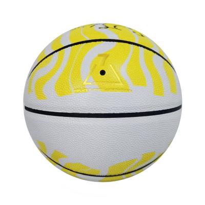 China Hot sale leather basketball brand 7 6 5 size pattern art global digital printing leather basketball with low price for sale