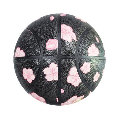 China Price 28.5 Leather Indoor Outdoor Training Basketball Nice Black Leather Roses for sale