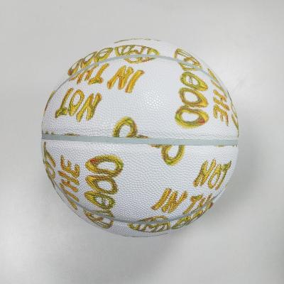 China Wholesale Niceboy Leather Fans Commemorative PU Outdoor White Reflective Leather Custom Basketball for sale