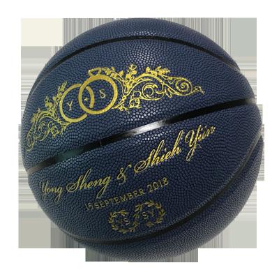 China Custom Logos Wholesale Leather Basketball Nice Ball Custom Dampness Navy Blue Price Size 7 Official Size 7 for sale