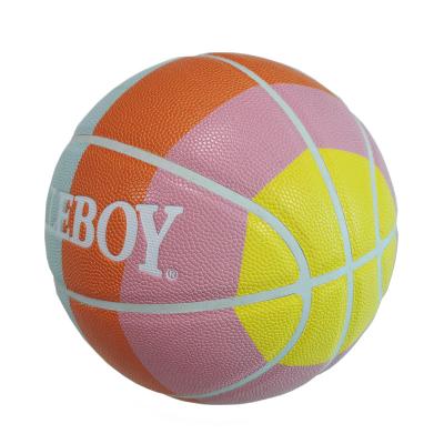 China Wholesale Custom Colored Ball Moisture Absorbing Leather Printed PU Leather Basketball With Good Quality for sale