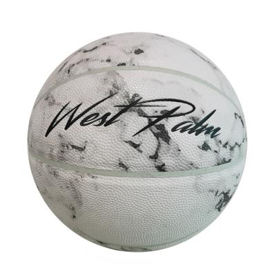 China Leather Custom Marble Pattern Printed Compound Leather Size 7 Indoor Basketball For Art Collection for sale