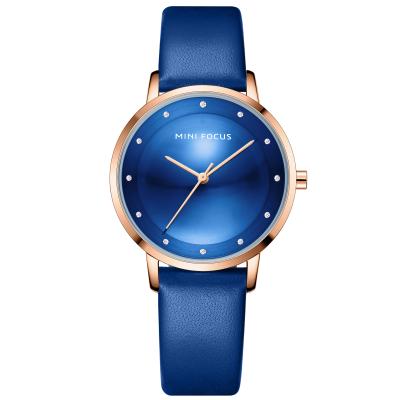 China Reloj A Prueba De Agua Japanese Hot Selling Fashion Women's Popular Minimalist Movement Blue Cowhide Leather Belt Women Watches for sale