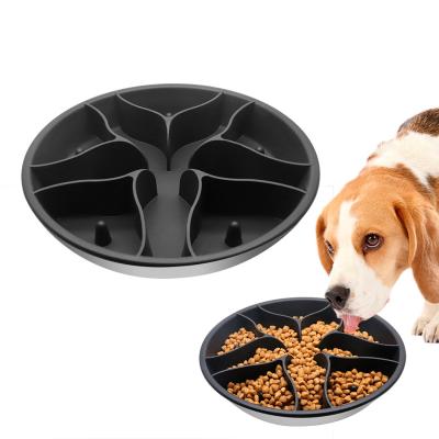 China Slow Down Eating Slow Feeder Dog Bowl Pet Food Feeding Bowl Silicone Stainless Steel Material Custom Slower Eating Feeder for Dogs and Cats for sale