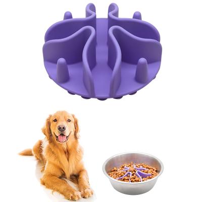 China Stocked Eco Friendly New Modern Portable personalized Silicone Rubber Pet Food Treat Bowl Slow Eating anti slip dog bowl slow feeder for sale