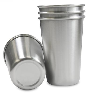 China RTS Disposable 16 oz Stainless Steel Pint Cups, Stackable Pint Cup Tumblers for Travel, 16 oz Reusable Metal Cups for Outdoor Drinking for sale