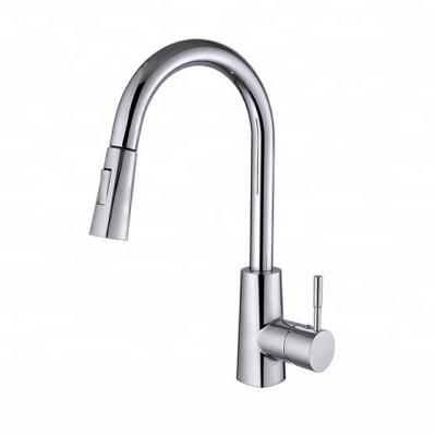 China Pull Out Spray Lead Free Single Handle Pull Down Kitchen Faucet With 2-Function Spray Head for sale