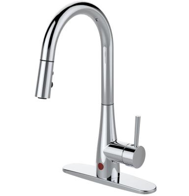 China Electric Faucets Motion Sense Pull Down Kitchen Faucet With Chrome Plated for sale