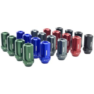 China Aftermarket Bku Wheel Racing Colorful High Strength T6 Aluminum Alloy Car Wheel Bolt Forged Nut m12x1.5 m12x1.25 For Car for sale