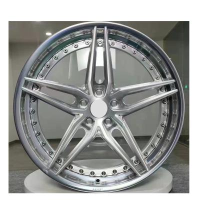 China New Arrival Aluminum 5x112 5x114.3 5x120 Mesh Design 2 Piece Type Custom 19 to22inch Forged Alloy T6061 Passenger Car Wheel Rims for sale