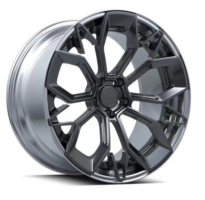 China Custom Mesh Design Inch 18to22 Inch Aluminum Alloy Black Deep Dish Forged Mesh Structure Custom Black Deep Plate Wheels Forgiato 5x114.3 Wheels for sale