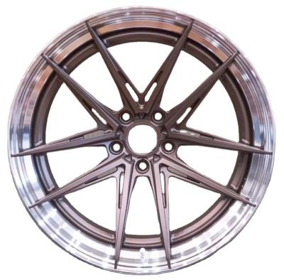 China 2 Pcs Forged Car Wheel 2 Piece Design, 20 Inch Alloy 5x112 Gold Forged Aluminum Rims 19 Inch Wheels 5x114.3 5x120 Mesh Design Passenger Car Wheels for sale