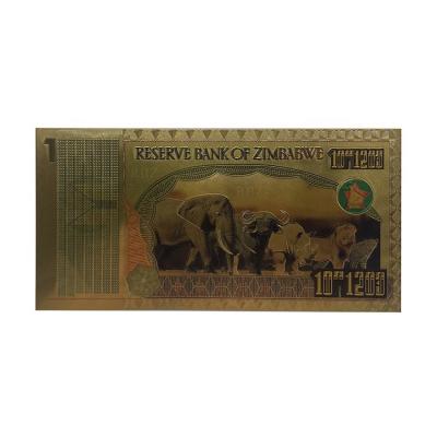 China Africa Fast Delivery Souvenir Quinquagintillion Dollar Money One Zimbabwe Gold Foil Banknote for sale