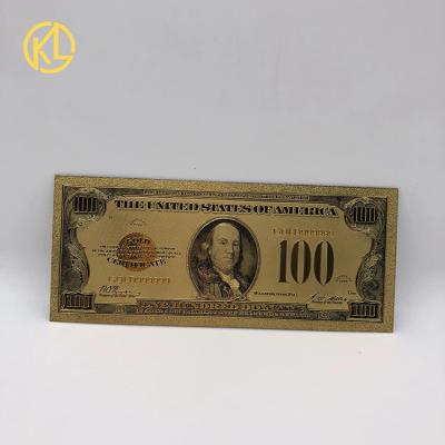 China North America Fast Delivery Prop Money USA 100 Dollar Bill Gold Foil Clad Banknote for sale