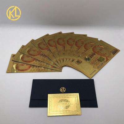 China Waterproof& Durable Custom Fake Money 1000 SGD Singapore Currency Gold Plated Banknote In Stock for sale