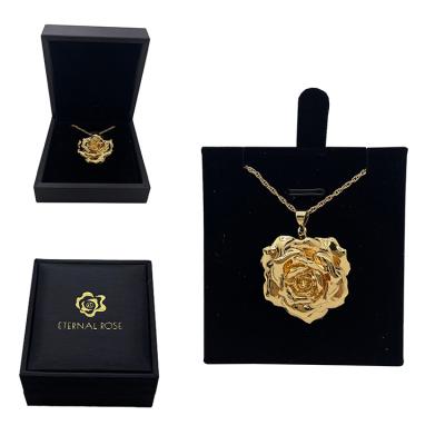 China Beautiful Colors Popular Gifts Women Jewelry Rose Flower Shaped Pendant Necklace for sale