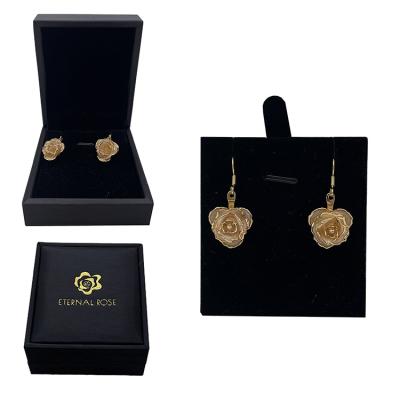 China Lovely Colors Jewelry Women Flower Shape Circle Dangle Earrings Rose Eardrop With Gift Box for sale