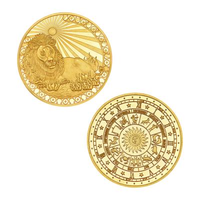 China art & China Collectable Manufacturer Making Custom Twelve Constellations Round 40mm Metal Stamping Coin for sale