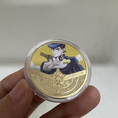 China Low MOQ Japan Anime JoJos Adventure Metal Gold Stamping Bizarre Coin Custom Made From Japan for sale