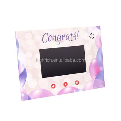 China 2022 China Highrich OEM Factory Fast Shipping All Handmade Wedding Invitation 7 inch LCD Video Brochuer Card for sale