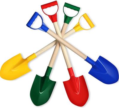 China Wholesale Wooden Shovels Durable Wooden Handle Long Beach Kids Beach Shovels with ABS Plastic Shovel for Garden Backyard Summer Beach Sand Toy for sale