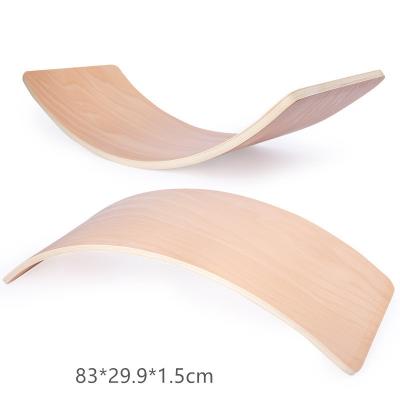 China Educational Wooden Shimmy Board Balance Board Montessori Trainer Kindergarten Kid Yoga Balance Board Curvy Curvy Board for sale