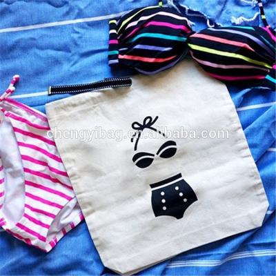 China Foldable Recycle Advertising Multi-Use Printing Cotton Swimwear Laundry Bag for sale