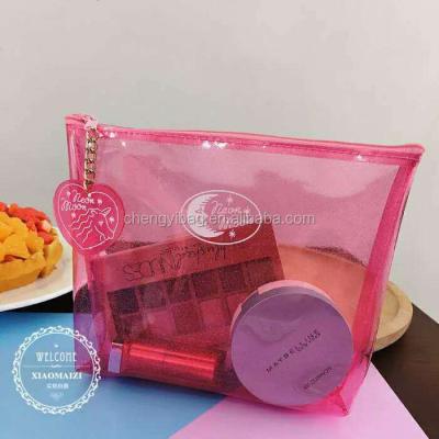 China Clear Cosmetic Bag PVC Pencil Make Up Cosmetic Bag for sale