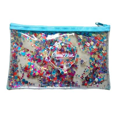 China Fashion Hot Selling Glitter Transparent Clear PVC Cosmetic Bag for sale