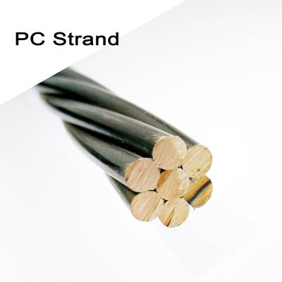 China High Tensile 15.24mm 7 Wire PC Steel Wire Prestressed Steel Wire PC Concrete Steel Wire for sale