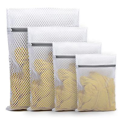 China Folding Recycle Bag Hot Sale Custom Durable Mesh Washing Polyester Honeycomb Laundry Bag for sale