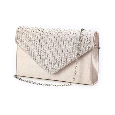 China Fashion Wholesale Color Satin Fabric Women Party Clutch Bag Ladies Chain Optional Luxury Evening Clutch Bag for sale