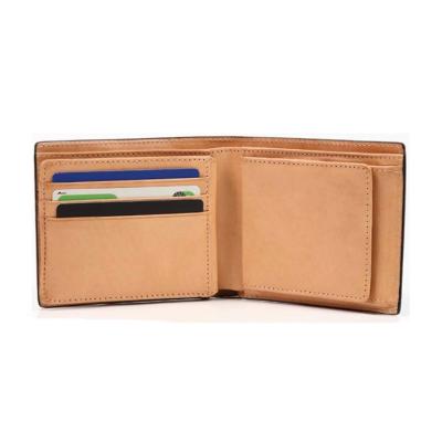 China Custom made money bifold leather slim minimalist clip men's RFID logo RFID front pocket wallet for men for sale