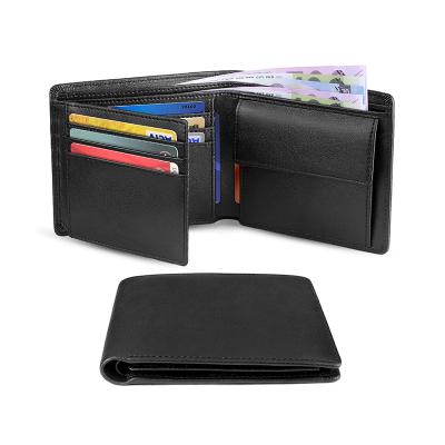 China Hot Selling RFID Wallets Men's Slim RFID Blocking Genuine Leather With Coin Pocket High Quality Multifunctional Short Wallet for sale