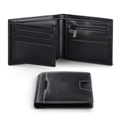 China 2021 New Men's RFID Horizontal Wallet Multi-Card Leather Loose-leaf Position Wallet Pocket Coin Zipper Wallet for sale