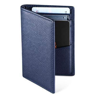 China High Quality Factory Price RFID Card Holders Cross Pattern Whip Mens Genuine Leather rfid Blocking Credit Card Holders for sale