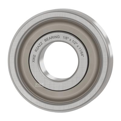 China Performance stable and cost effective double deep metal seal R2AZZ groove ball bearings 1/8x1/2x11/64 inch. for sale