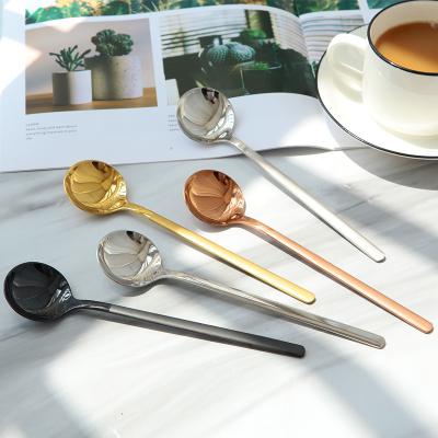 China Disposable Food Grade 304 Stainless Steel Round Coffee Spoon Stirring Spoon for sale