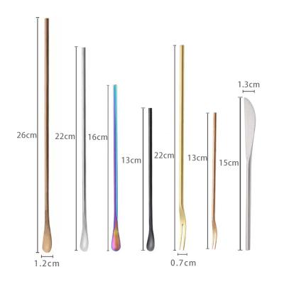 China Wholesale Modern Luxury Metal Stainless Steel Teaspoon Dessert Fork Customized Coffee Stirring Spoon for sale