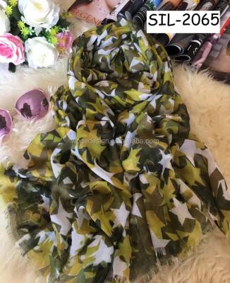 China Newest scarf made in PRC perfect fabulous femininie camo femininie camouflage hijab beach shawl tippet hood sarongs unisex headwear 100%viscose star scarf for sale