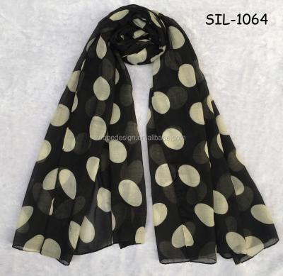 China The latest newest fall fashion scarf new arrival ladies viscous point print chiffon scarf for sale