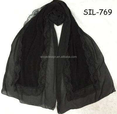 China Fashion Hot New Arrival Long Neck Lady Crochet Acrylic Lace Knitted Scarf Patches Work for sale