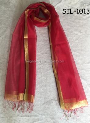 China Newest Fashion Ladies Arabia Wrap Elegant Imitation Silk Main Scarf With Gold Threads Around for sale