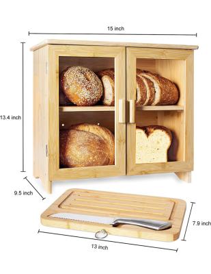 China Recyclable High Quality Bamboo Bread Bin Kitchen Bread Bin Bread Boxes For Kitchen Countertop for sale