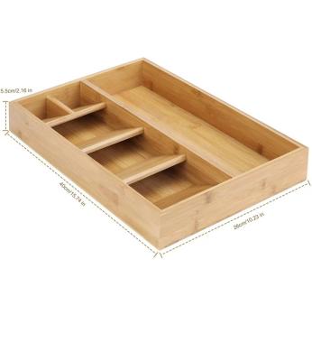 China Recyclable Competitive Price Organizer Drawer Cutlery Holder Durable Bamboo Wooden Tray for sale