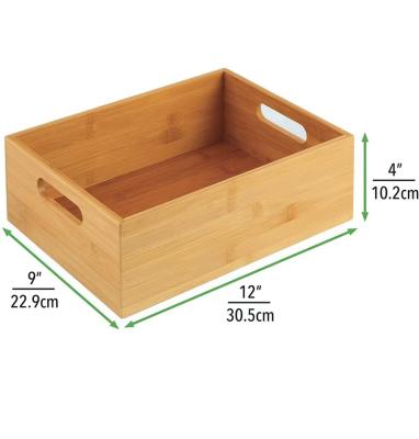 China Recyclable Natural Slim Bamboo Buffet Fridge Drawer Organizer Tray Storage for sale