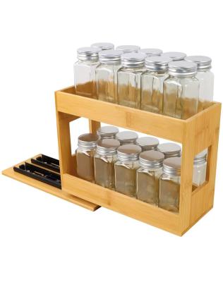 China Recyclable Eco - Friendly Bamboo Spices And Seasonings Rack Organizer For Countertop for sale